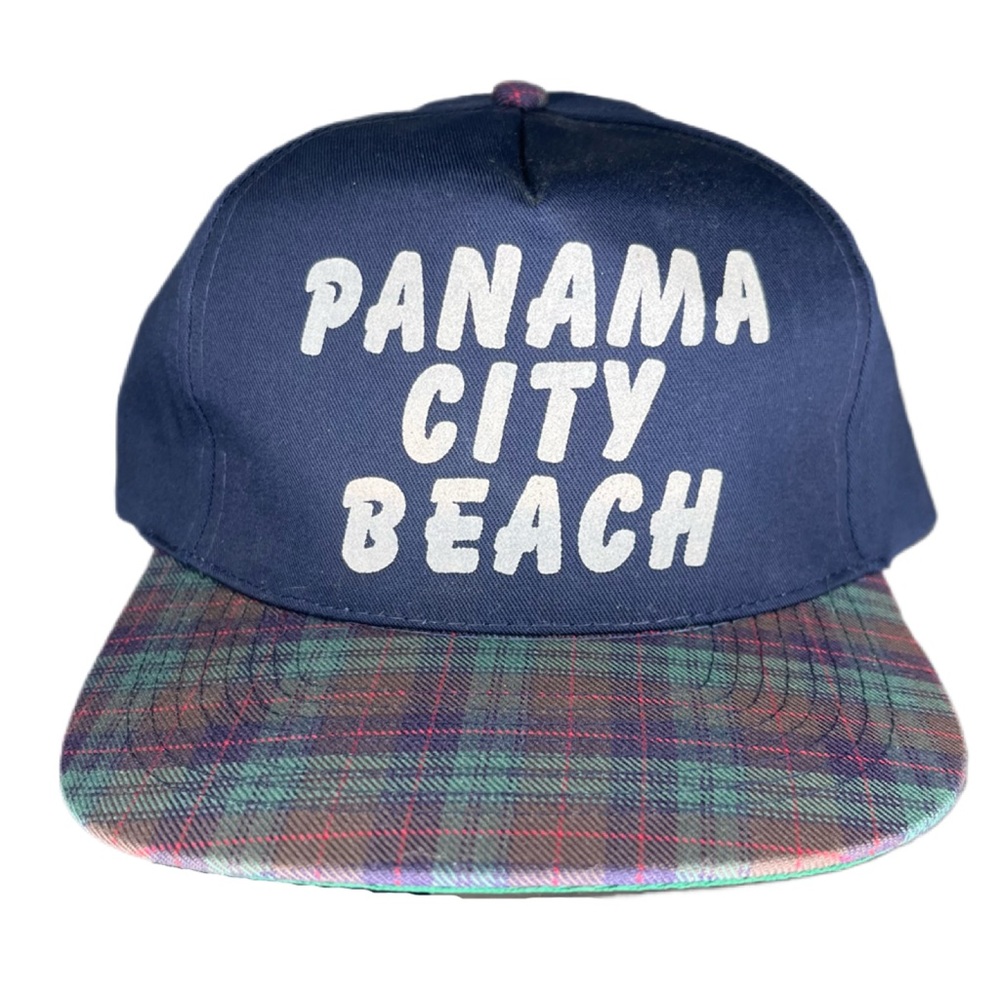 Vintage Snapback Hat Panama City Beach Plaid